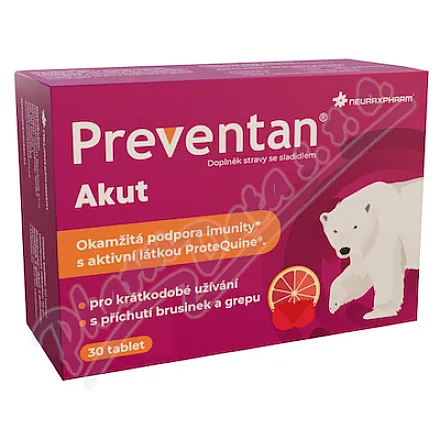 Preventan Akut o smaku żurawiny i grejpfruta tbl.30