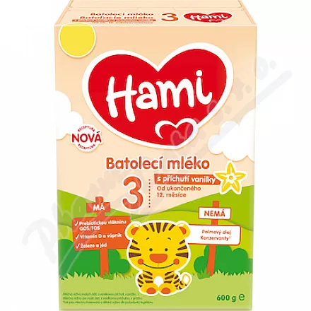 Hami 3 batolecí mléko s příchutí vanilky 600g