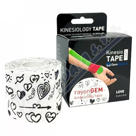 GM rayonGEM kinesiology tape 5cmx5m love