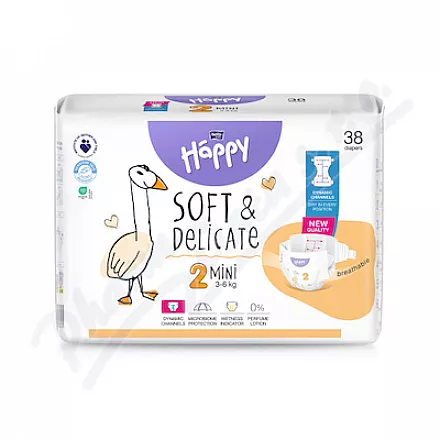 Happy Soft&Delicate 2 dětské pleny 3-6kg 38ks