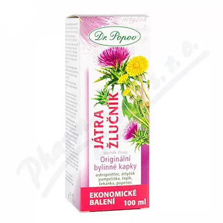 Dr.Popov Kapky bylinné Játra-žlučník 100ml