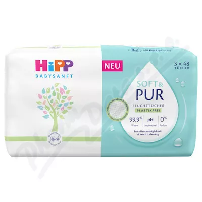 HiPP BabySANFT vlhčené ubrousky Soft&Pur 3x48ks
