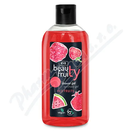 Eva Natura Beauty Fruity – żel pod prysznic, czerwony, 400 ml