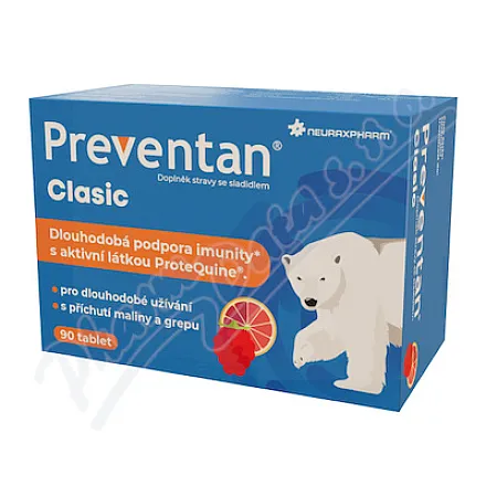 Preventan Clasic s příchutí maliny a grepu tbl.90