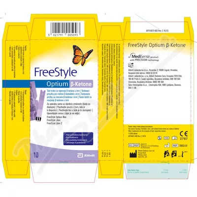 FREESTYLE OPTIUM B-KETONE-TESTOVACÍ PROUŽKY PRO MĚŘENÍ B KETONŮ V KRVI