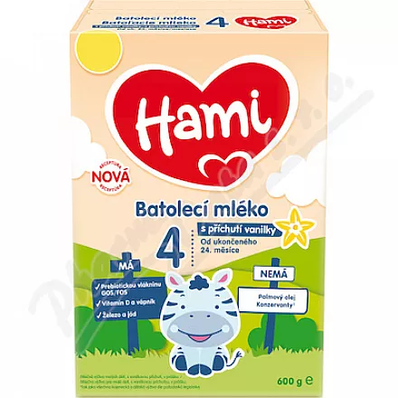 Hami 4 batolecí mléko s příchutí vanilky 600g
