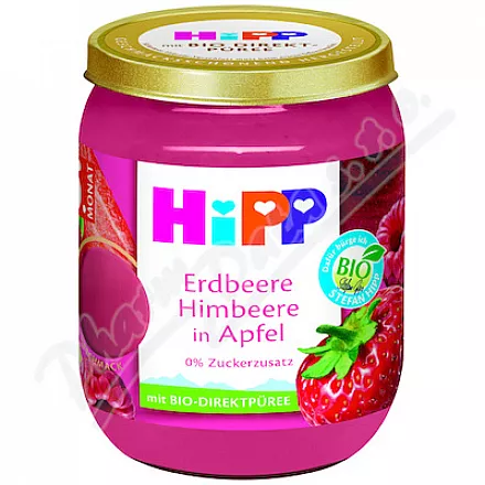 HiPP Jablka s jahodami a malinami BIO 4/6m 160g