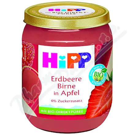 HiPP Jabłka z truskawkami i gruszkami BIO 4/6m 160g