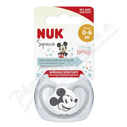 Smoczek uspokajający NUK Space DISNEY Mickey 0-6 m.BOX Mix motywów