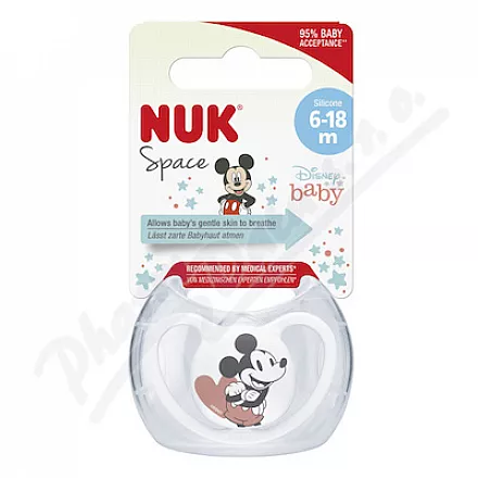 NUK Smoczek uspokajający Space DISNEY Mickey 6-18 m.BOX Mix mot.