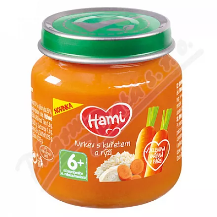 Hami Marchewka z kurczakiem i ryżem 125g 6M 