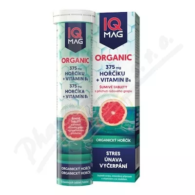 IQ Mag ORGANIC 375mg hořč.+vit.B6 grep šum.tbl.13
