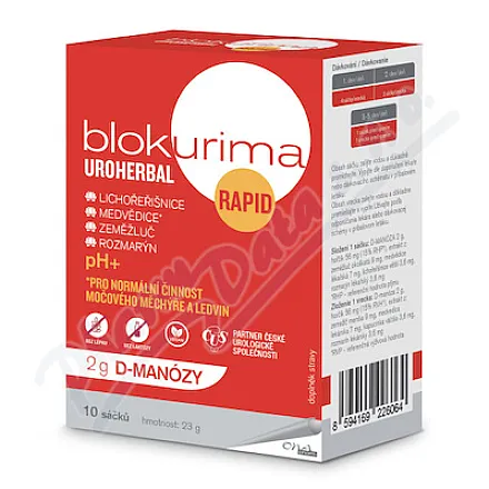 Blokurima Uroherbal Rapid 2g D-mannoza saszetka 10x2,3g