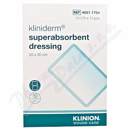 Superabsorpční obvaz Kliniderm 20x30cm 10ks