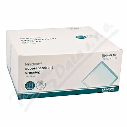 Superabsorpční obvaz Kliniderm 10x10cm 50ks