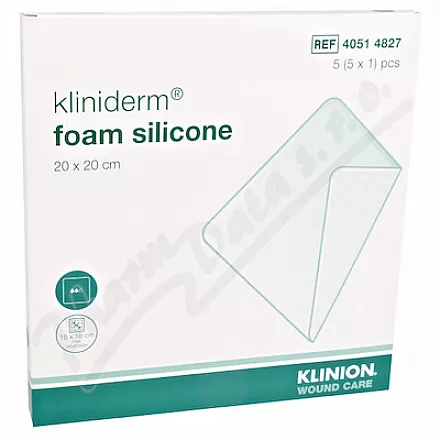 Pěnový silikonový obvaz Kliniderm 20x20cm 5ks