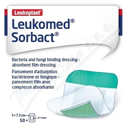 Leukomed Sorbact pooperační krytí 5x7.2cm 50ks