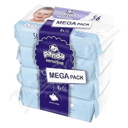 Chusteczki nawilżane Panda Sensitive 4 x 56 szt.