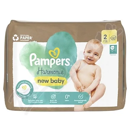 Pampers Harmonie New Baby 2 pieluchy 4–8 kg, 32 sztuki