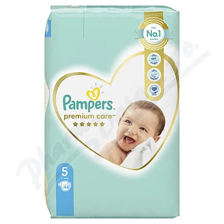 Pampers Premium Care 5 – pieluchy dla dzieci o wadze 11–16 kg, 44 sztuki