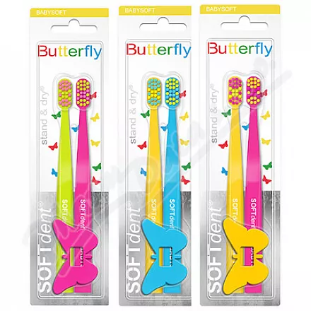 SOFTdent Butterfly szczoteczka do zębów dla dzieci 2szt.