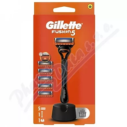 Gillette Fusion5 hol.strojek+stojan+5náhr.hlavice