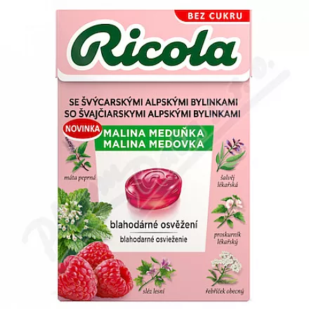 RICOLA Malina meduňka bez cukru 40g