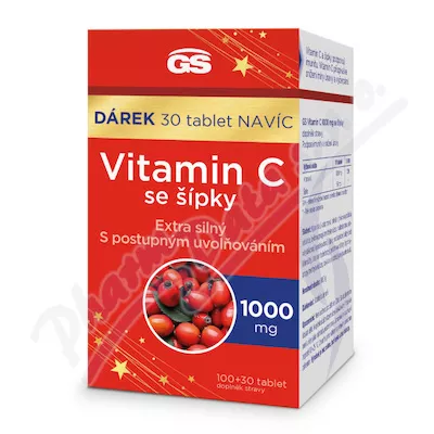 GS Vitamin C 1000mg se šípky tbl.100+30 dárek