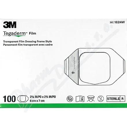 3M Tegaderm transp.převaz.fólie 6x7cm 1624W 100ks