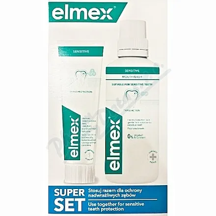 elmex Sensitive ústní voda 400ml+zubní pasta 75ml