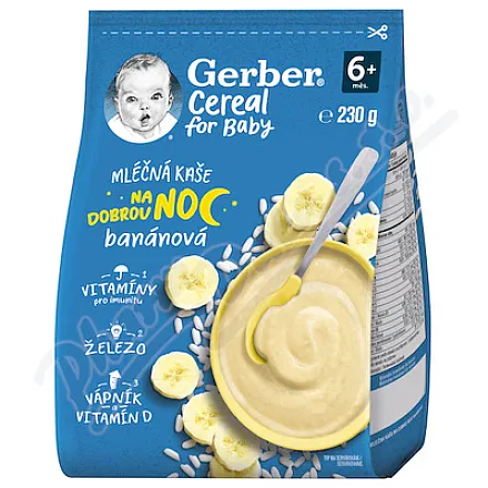 Gerber Cereal Ml.kaszka na dobranoc banan.230g 6M 