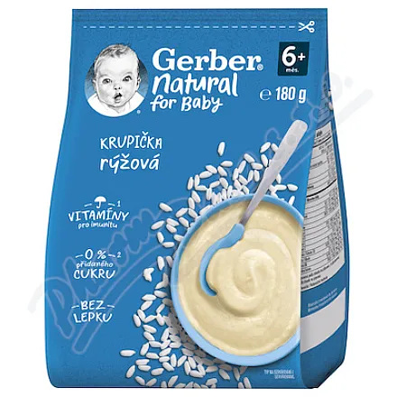 Gerber Natural – kaszka ryżowa 180 g, od 6. miesiąca życia