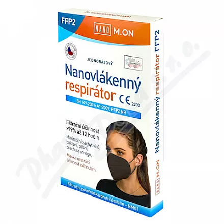 Półmaska z nanowłókien NANO M.ON FFP2 czarna 5szt.