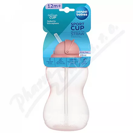 Canpol babies Lahev sport.se slám.12m+ 370ml růž.