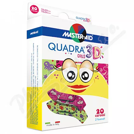 QUADRA 3D Girls Dziecięce kolorowe naszywki 20szt 2 rozmiary.