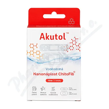 AKUTOL Nanonáplast ChitoFib Voděodolné balení 15ks