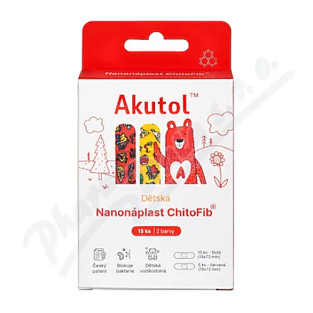 AKUTOL Nanonáplast ChitoFib Dětské balení 15ks
