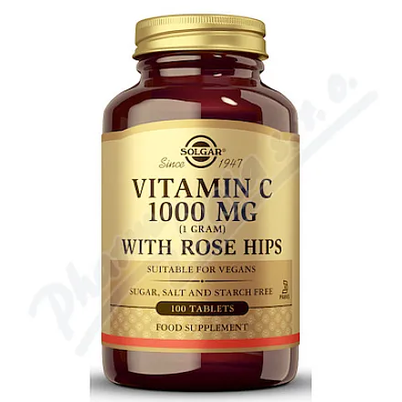 Solgar Witamina C 1000 mg + owoce dzikiej róży, 100 tabletek