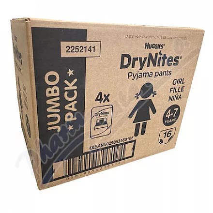 DryNites natah.kalh.dív.JUM 4-7let/17-30kg/4x16ks