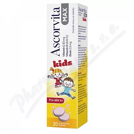 Ascorvita Max Kids 20 tabletek musujących