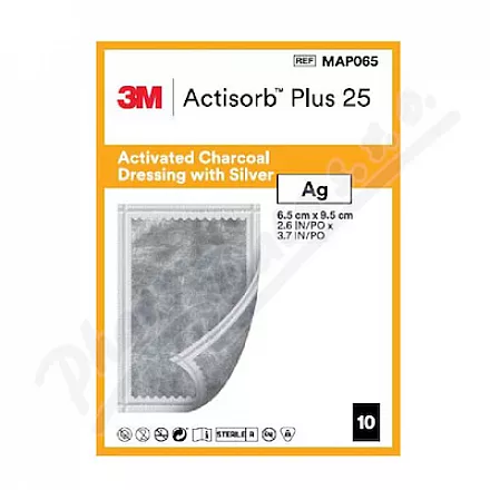 ACTISORB PLUS 25 KRYTÍ S AKTIVNÍM UHLÍM A STŘÍBREM