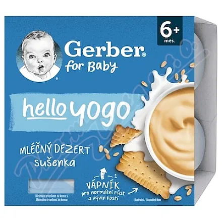 Gerber Hello yogo ml.dezert sušenkový 4x100g 6m+