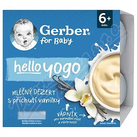 Gerber Hello yogo ml.dezert vanilkový 4x100g 6M 