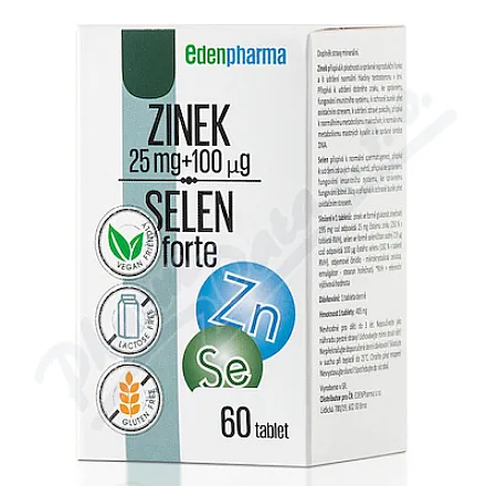 Edenpharma Zinek Selen forte tbl.60