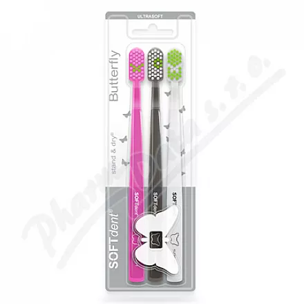 SOFTdent Butterfly zubní kartáček ULTRASOFT 3ks