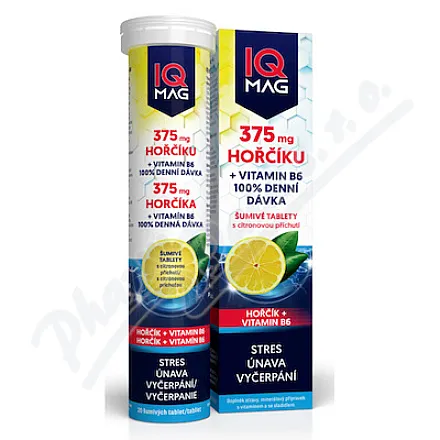 IQ Magnesium 375mg vit.B6 lemon fizz.tbl.20