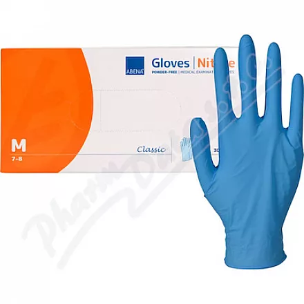 ABENA Rękawiczki Nitril Clas.M bezpudrowe niebieskie 30szt