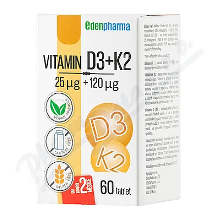 Edenpharma Vitamín D3+K2 tbl.60