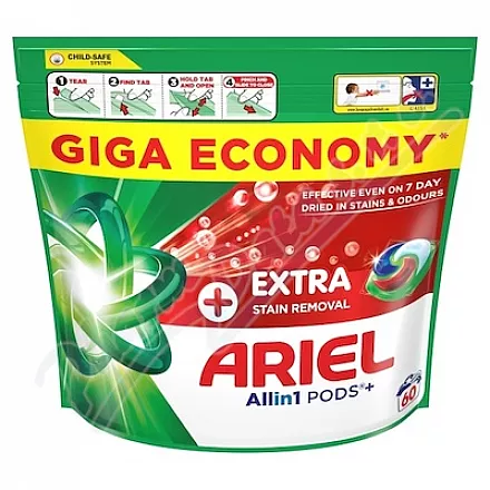 Ariel Plus Extra Stain Rem.gel.kaps.na praní 60ks