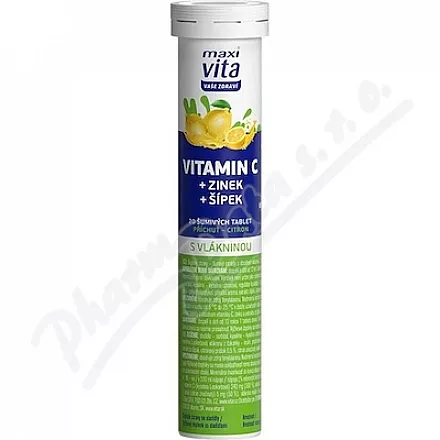 Maxi Vita Vitamin C+zinek+šípek citron tbl.eff.20